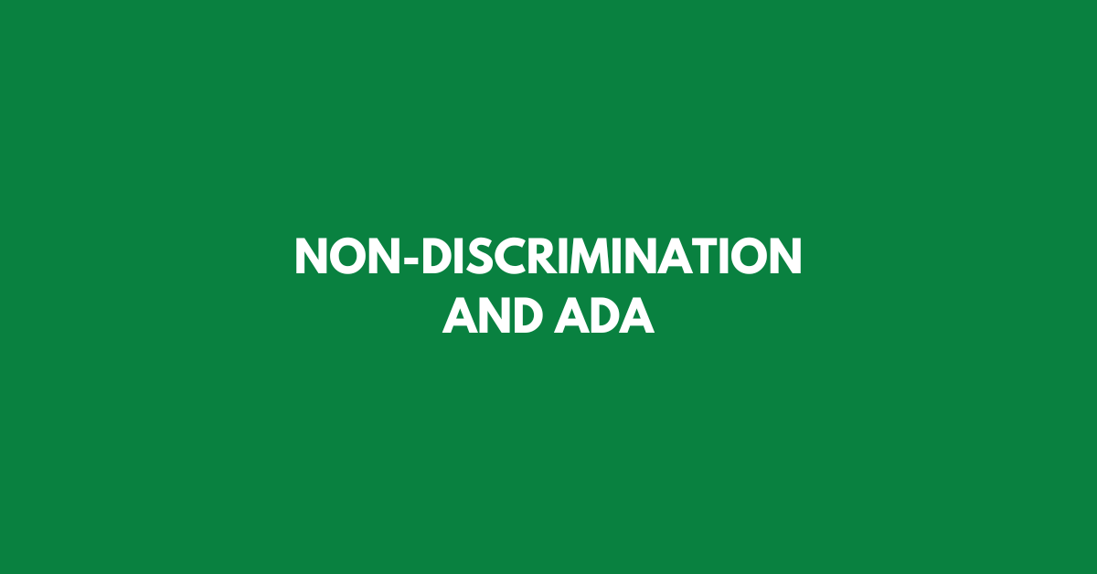 Non-Discrimination And ADA